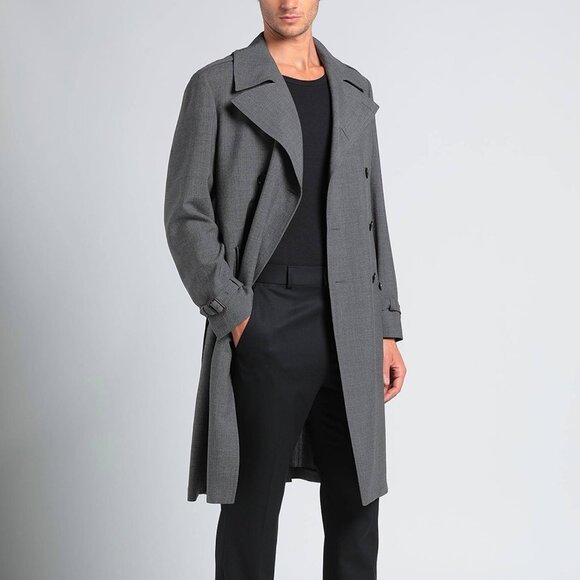 NEW Lardini Double-Breasted Wool Trench Coat 100% Mohair 40US - Picture 3 of 8